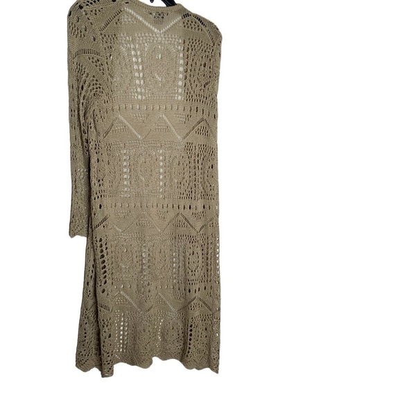 Chelsea & Theodore brown, long open front sweater with long sleeves. Size S - Picture 4 of 5